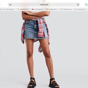 LEVIS DECONSTRUCTED DENIM SKIRT